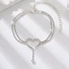 1PC Women's Fashion Trendy Heart shaped Foot Chain Zircon Accessories Suitable for Date, Party, Festival Gifts-6025