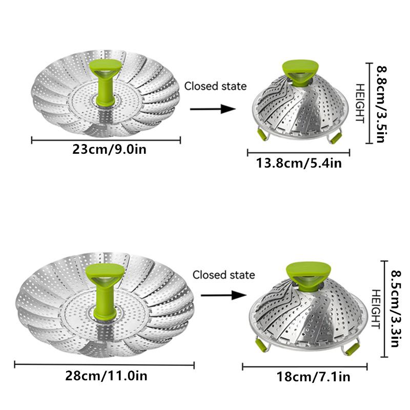 9/11Inch Stainless Steel Lotus Steaming Tray Folding Food Steamer Vegetable Fruit Food Basket Mesh Steamer Rack Cooking Cookware