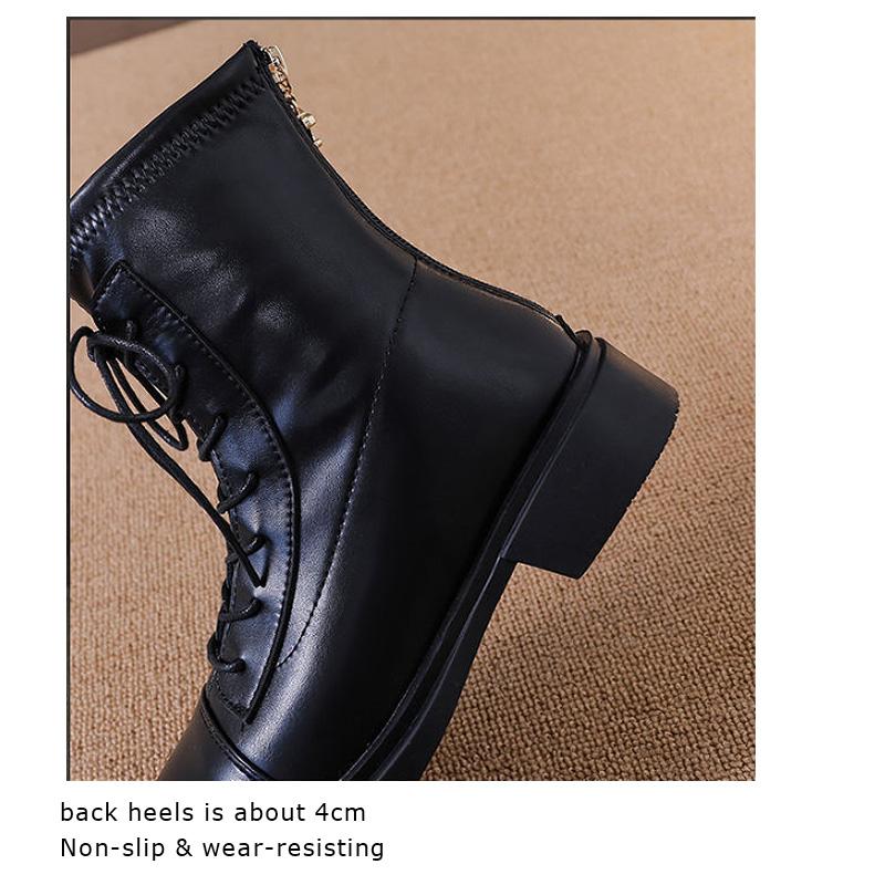 Feerldi Brand Woman shoes black Khaki Female Autumn Footwear 2024 New Casual Lace Up Women heels winter boots botas mujer