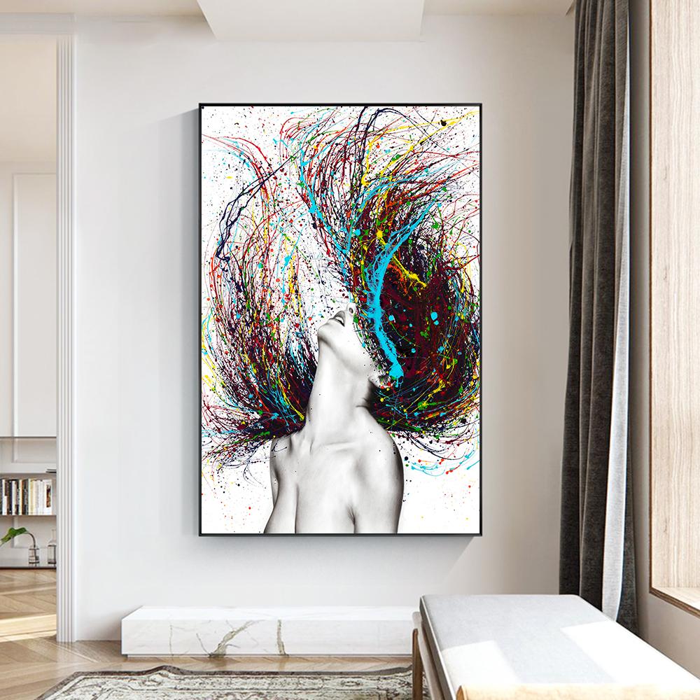 Kreative Sexy Nackte Frauen Porträt Poster Graffiti Kunst Malerei Fantasie Wand Kunst Leinwand Drucken Bilder für Wohnzimmer Dekor