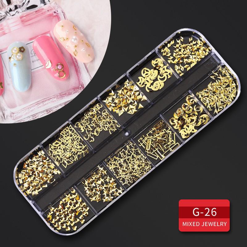 60 Nail Art Accessories: Rhinestones, Pearls, Rivets & Alloy Designs