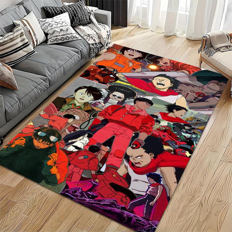 Area Rug, Akira Anime Kaneda Tetsuo Characters Collage Poster, Living Room Decor, Non-Slip Mat