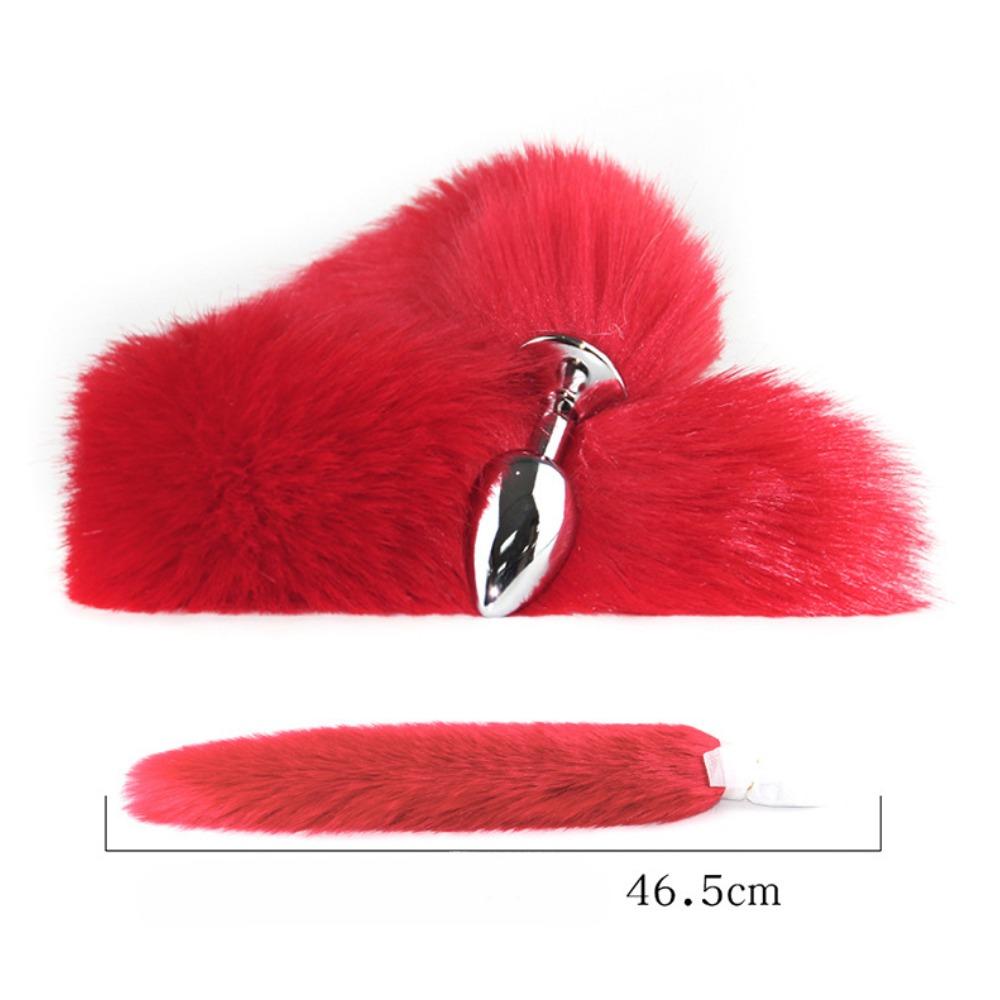 Erotic sm products Female Slave Tail Anal Expander Foxtail Metal Anal Plugs Adult Rear Anal Plugs