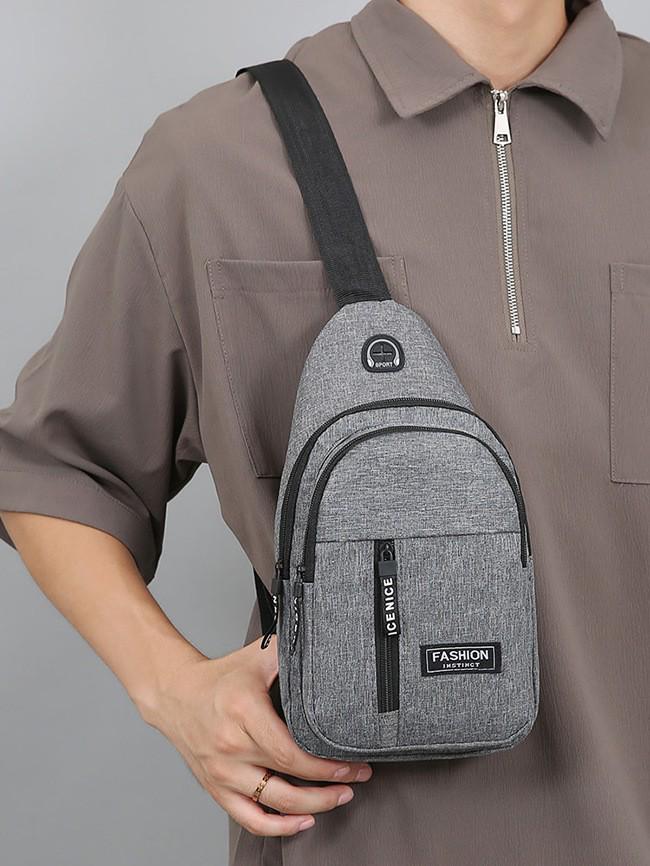 2025 Men's Trendy Oxford Cloth Crossbody Backpack - Korean Style, Casual, Waterproof