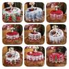 Large Christmas Round Tablecloth Xmas Holiday Table Cover Cloth Decor Homes