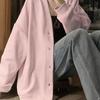Women's Pink Thin Baseball Jacket Cardigan – Spring/Autumn Hoodie New Style
