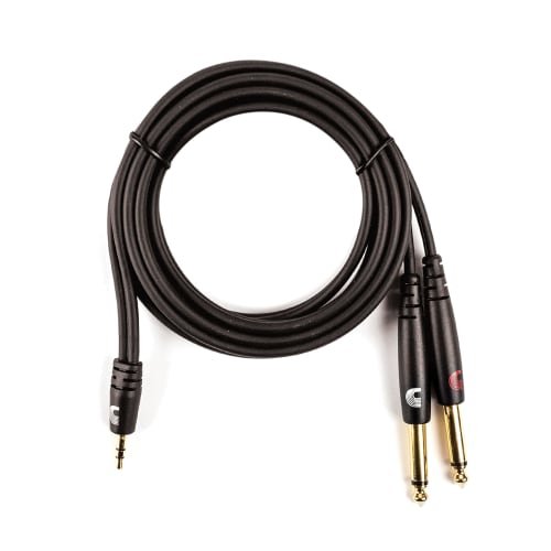 D'Addario Custom Series Audio Cable PW-MPTS-06 (approx. 1.8m Stereo Mini/Phonex2)