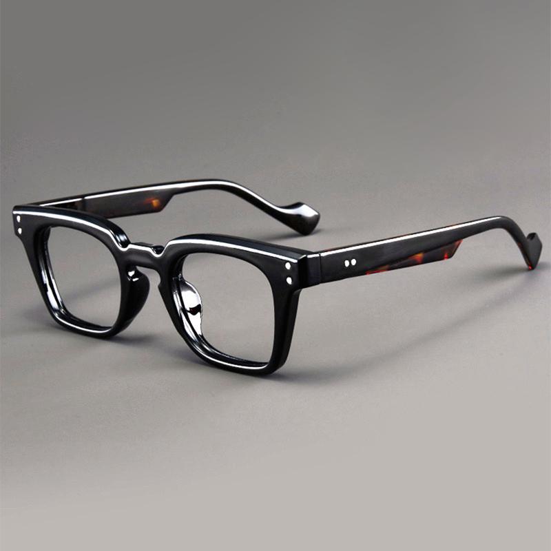 Vintage Square Glasses Men Retro Design Chic Blue Light Blocking Eyeglasses New Trendy Brand Design Optical Frames