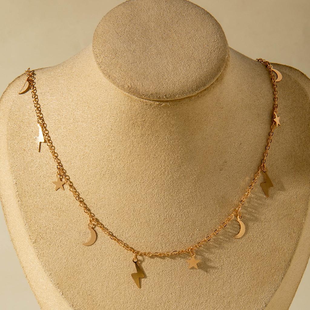 Wish bohemian wind colored small water droplets collarbone chain ins wind multicolored oil droplets craft necklace