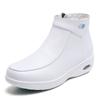 Artificial Leather Ankle Boots for Women Comfortable Zip Up Booties Velvet Lining Platform Boots