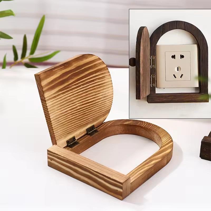 Schutzabdeckung für Schalter aus Massivholz, Wandmontage, dekorativer Rahmen für Haushaltssteckdosen, Abdeckung, Schutzhülle, stoßfeste Abdeckung, Knopfrahmen