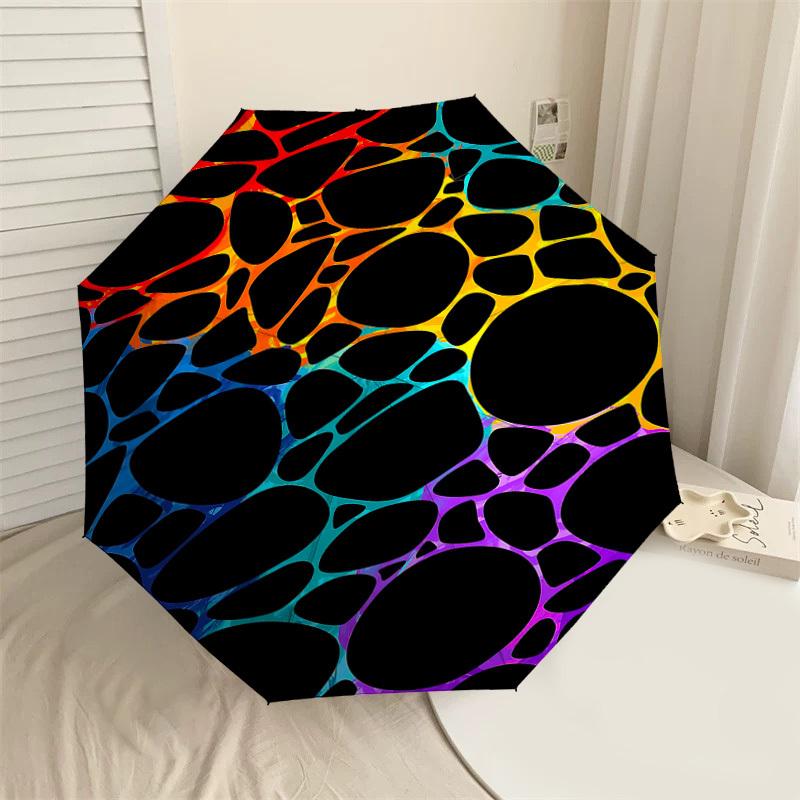 

1pc Abstract Pattern Automatic Open/Close Umbrella with Windproof, 8-Rib Sturdy Canopy, Durable Ribs, Fashionable Design1200A