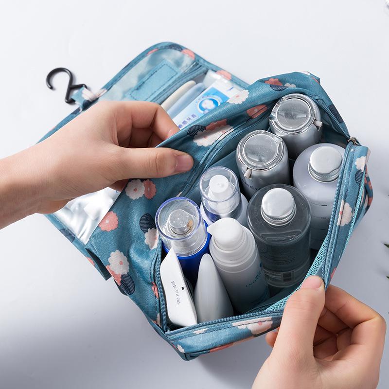 Large Capacity Portable Makeup Bag with Hanging Hook