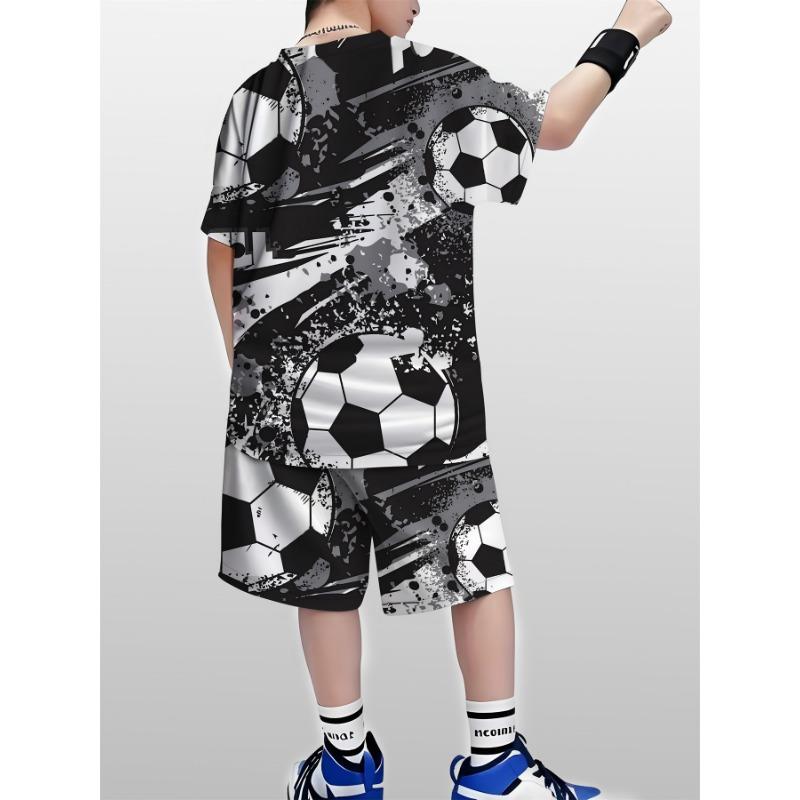 

summer new children s suit short sleeve shorts letter printed round neck T-shirt light breathable comfortable soft quick dr 110