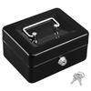 Metal Cash Box with Key Lock, Money and Coin Organizer for Shop, Office and Home, Black, 24D X 30W X 9H Centimeters