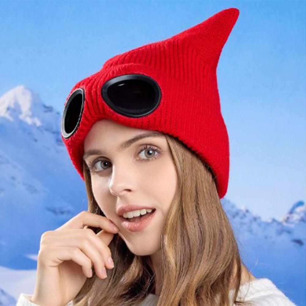Wear-resistant Warm Ski Mask Hats Windproof Head Knitted Hat Fashion Winter Glasses Caps Outdoor