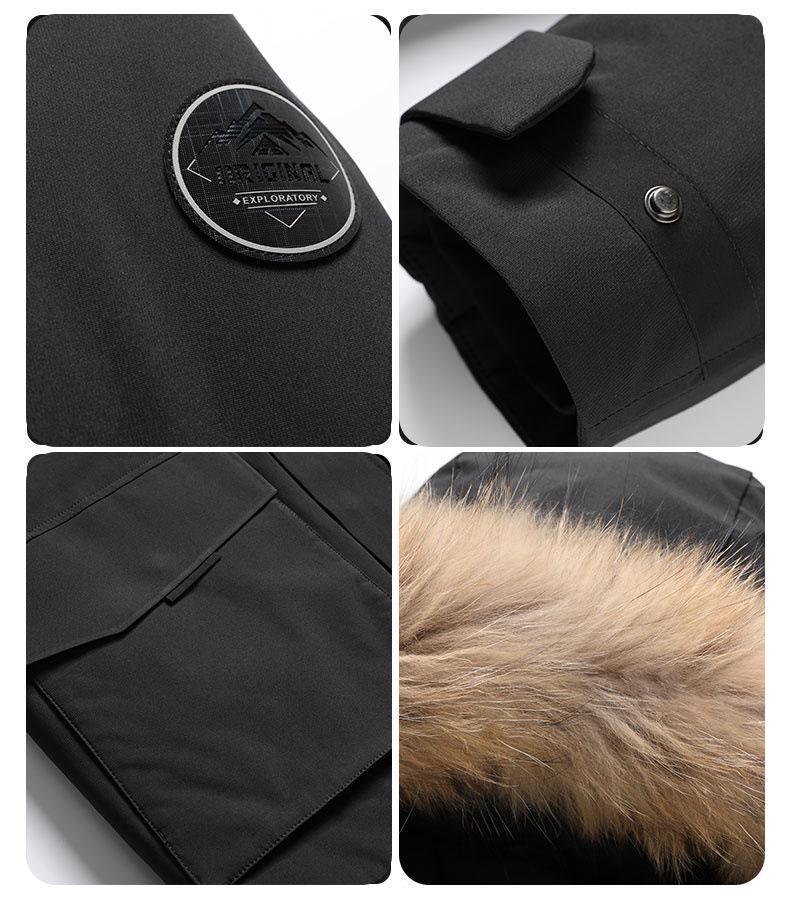 Men's Thick Winter Down Jacket with Fur Collar - Outdoor Sports Parka
