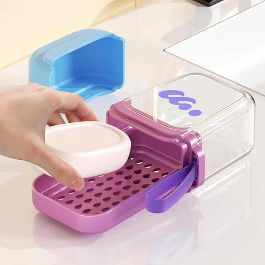 Soap Holder Travel Case Portable Soap Box Draining Dish With Lanyard  Compact Tray For Shower Outdoor Camping
