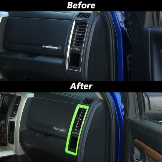 2x Center Console Two Side Air Vent Outlet Cover Trim For Dodge RAM Light Green