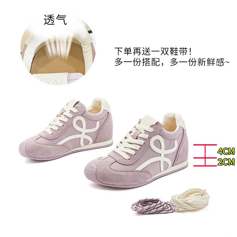 inner height increase 4cm pair of shoelaces Dexun shoes 2025 autumn new mango head Forrest Gump shoes women's casual sports shoes women