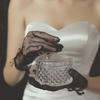 Black Lace Floral Bow Gloves for Bridal, Studio & Photography Accessories