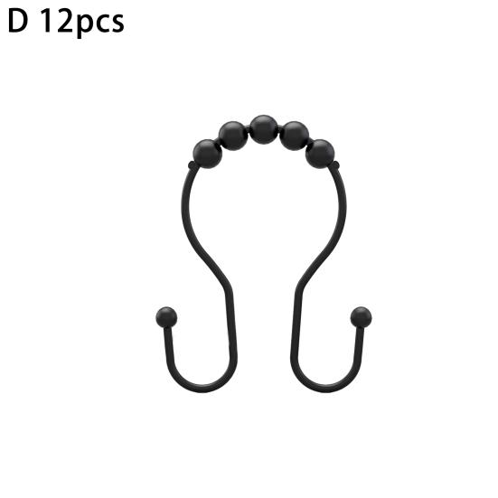 Yousheng 12ks háček na sprchový závěs Dvojité háčky Dobré vyvážení Silná nosná kapacita váleček Kulička Hladký Posuvný kroužek háčku na závěsy Koupelnový zdroj