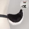 Plush Rabbit Ears Headband Tail Set Easter Costume Party Animal Themed Dress Up Accessory In White Black Camel Gray