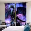 2Pcs Dragon Purple Nebula Curtains Mysterious Outer Space Suitable For Living Room Dining Room Bedroom Bathroom Office A