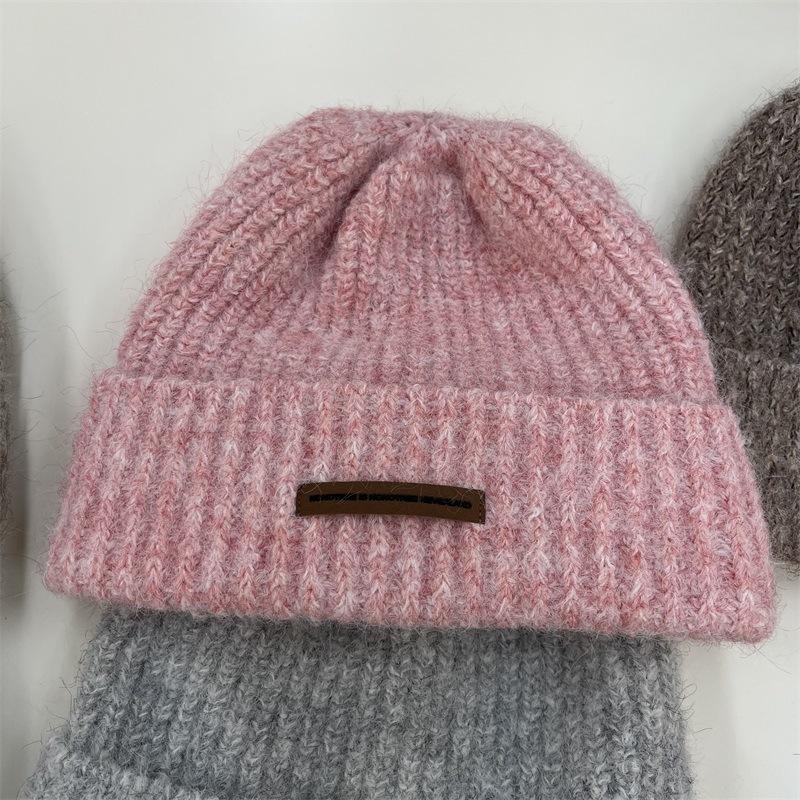 Knitted Hat Children's Winter Warm Bald Hat Lazy Wind Wool Pile Hat Big Head Circumference Show Face Small Cold Hat