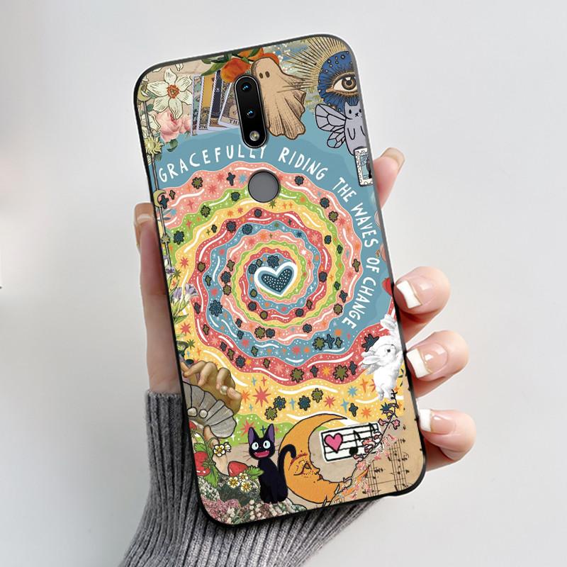 Cute Case For Nokia 4.2/Nokia 3/Nokia 3.1/Nokia3.2 Funda Capa Printing Shell Protective Cover Soft Silicone Cartoon Black Casing