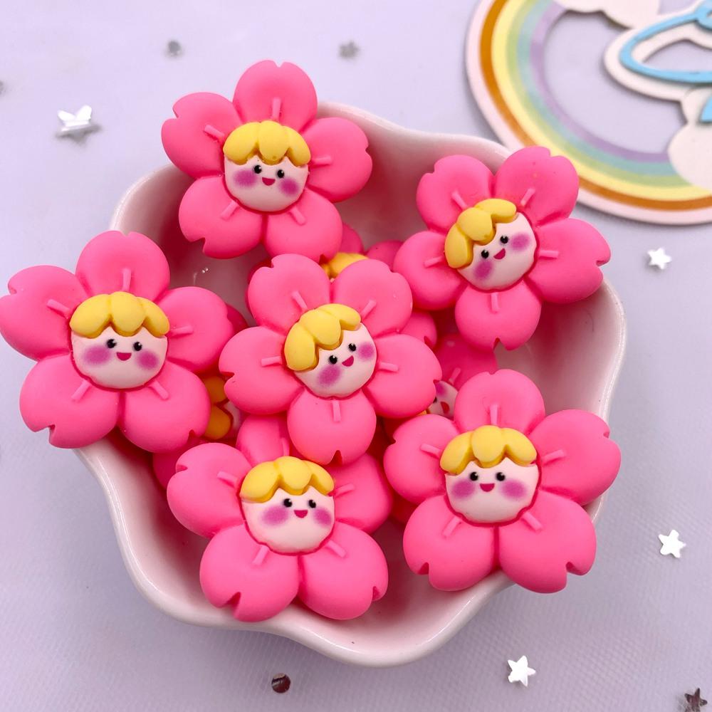 10 STÜCKE Bunte Harz Cartoon Mädchen Blume Flatback Tier Cabochon Figur Heimdekor DIY Scrapbook Basteln Schleifen Zubehör