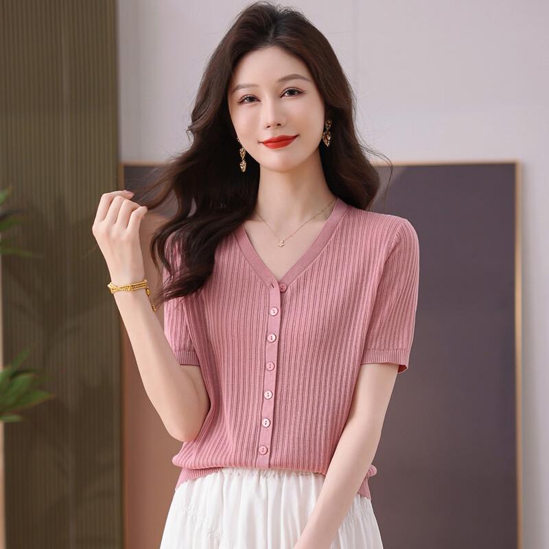 SNOWFLYING Women's Lyocell V-Neck Knit Cardigan