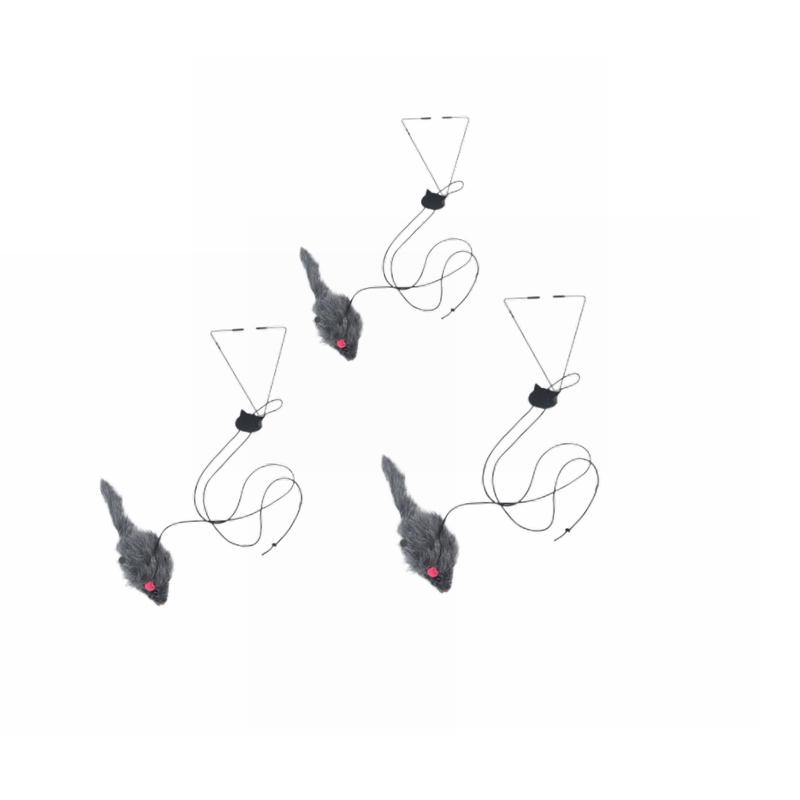 Interactive Door Hanging Cat Toy with Black Mouse Teaser - Entertain and Exercise Your Cat Toy for Indoor Cats Play Supplies