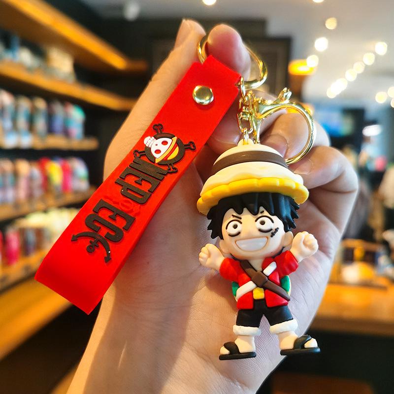 Cartoon Knit Luffy & Zoro Keychain Pendant