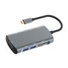 USB C Hub 9 In 1 Docking Station Type C M to PD+USB3.0+USB2.0*2+Card Reader+HD+VGA Support 4K*2K 30Hz Output