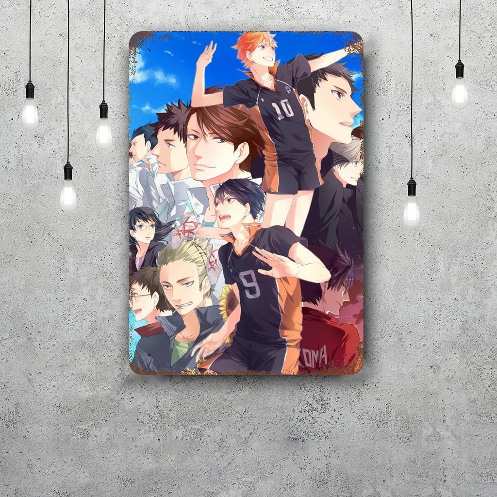 Haikyu Hinata Animation Vintage Metal Tin Signs Posters Decor Retro Metal Plaque Wall Art Decor for Garage Bar