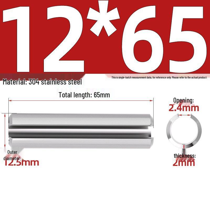304 Stainless Steel Slotted Spring Pin, Cylindrical Shaft Pin, Locating and Hollow Pin (M5-M12)