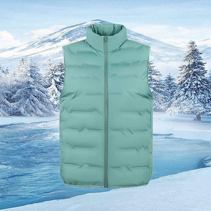 Men's and Women's Graphene Heated Light Duck Down Vest with Stand Collar