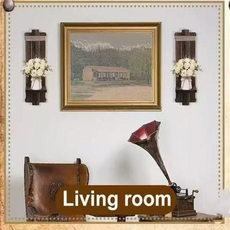 Farmhouse Wall Mounted Candle Holders Sconces Floating Shelf For Small Vase Plant Display Rack And Holiday Decorations