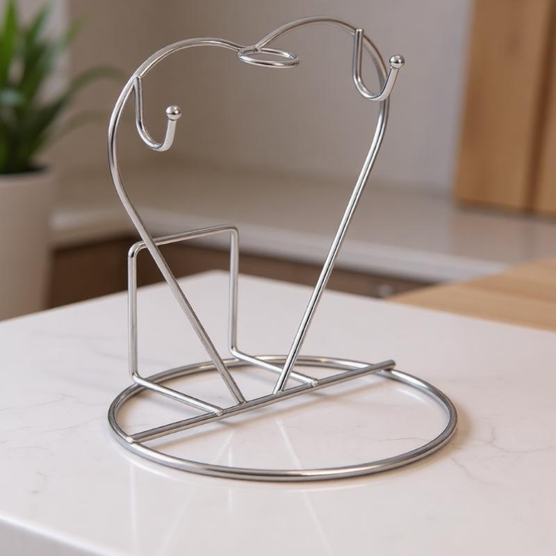 Coffee Cup Stand With Sturdy Iron Frame Perfect For Small Kitchens And Dining Area Heart Shaped Plate Storage Rack