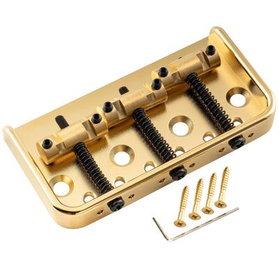 Musiclily Ultra 10.8mm Short Telecaster Bridge, 3-Way, Brass Saddles, Aluminum Plates, for Vintage TL Electric Guitars, Gold