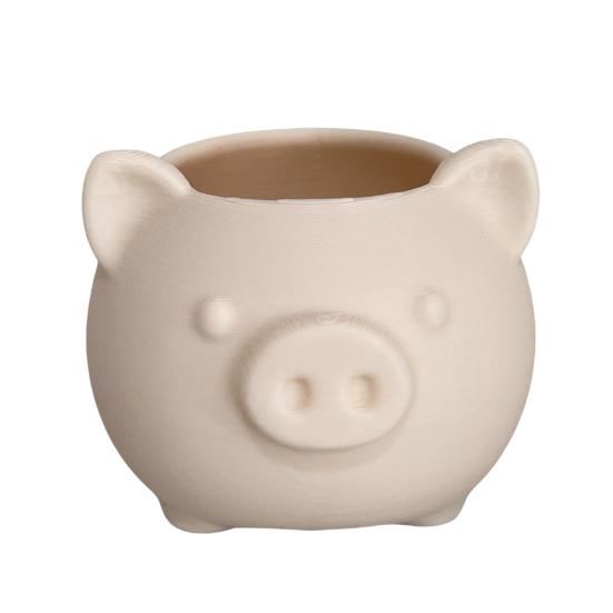 3D Printed Cute Pig Planter Cartoon Animal Shaped Cactus Flower Pot with Drainage Hole for Home Office Desk Decor