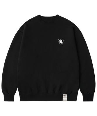 GRAVER [Unisex] Bjørnehjerte Broderet Sweatshirt_Sort/Sort Logo