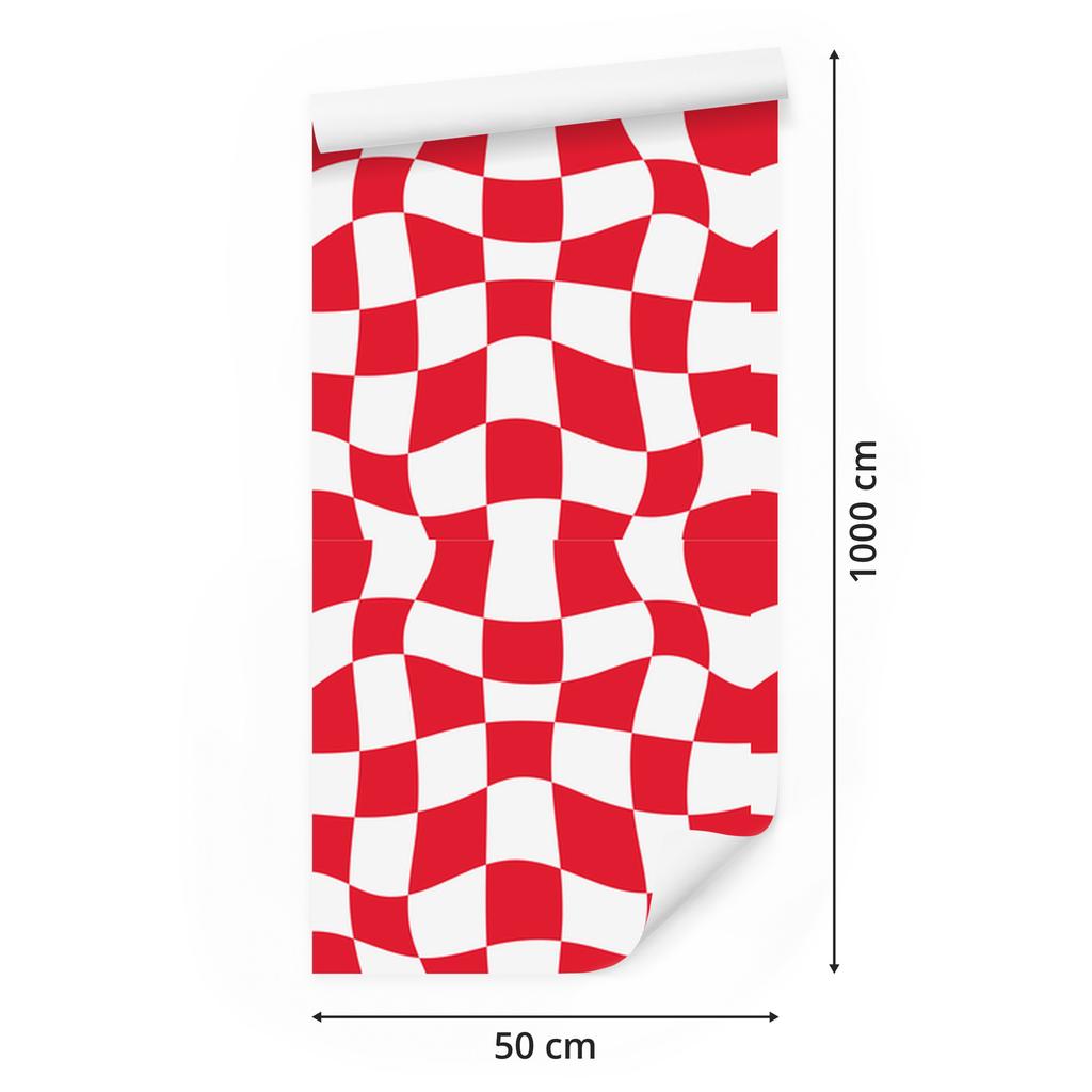 Wallpaper Free checkerboard red and white, coral background 50x1000