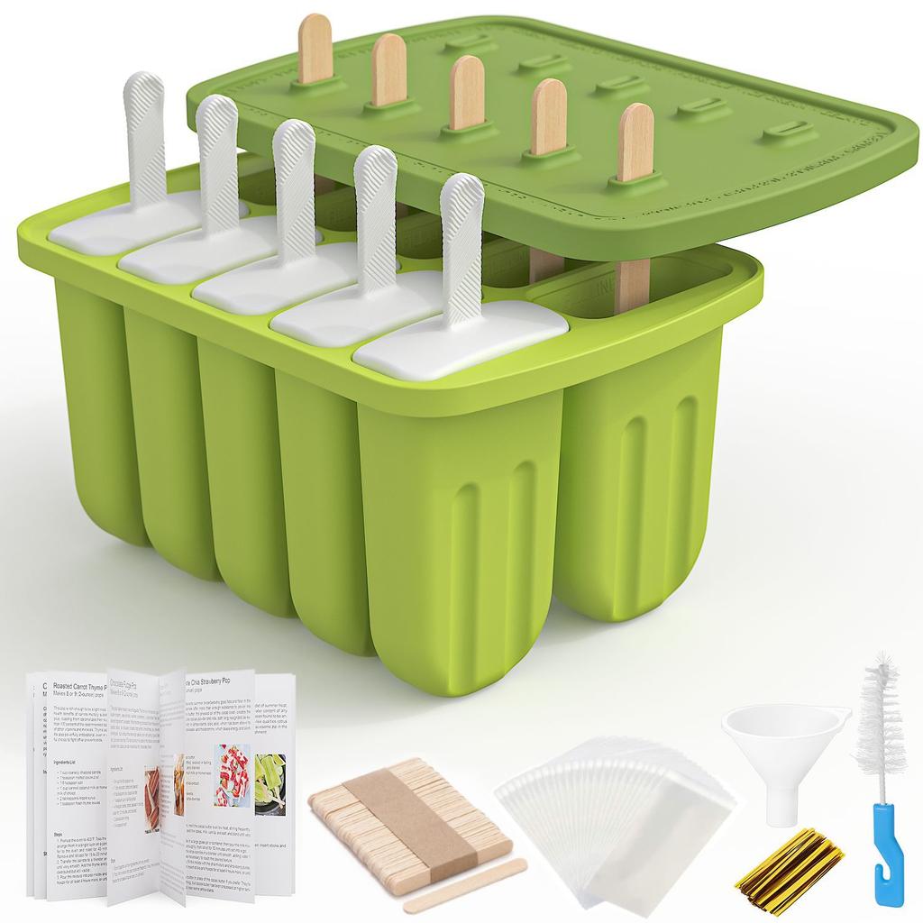 Reusable Silicone Popsicle Molds with Sticks Summer Ice Cream Maker Kit DIY Frozen Treats for Kids Kitchen Baking Tools