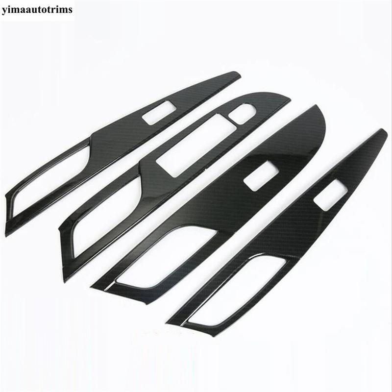 Armrest Window Glass Lift Button Panel Cover Trim Fit For Suzuki Sx4 s-cross 2014 -  Carbon Fiber Look Accessories Interior
