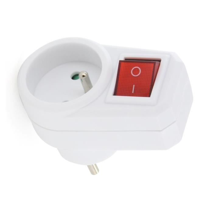 Prise Avec Interrupteur - CHACON - Easy - Blanc - 1 Prise - Intérieur