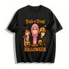 Trick Or Treat Halloween T-Shirt Grumpy Trio Print Casual Top For Kids Adults Pure Cotton T-shirt