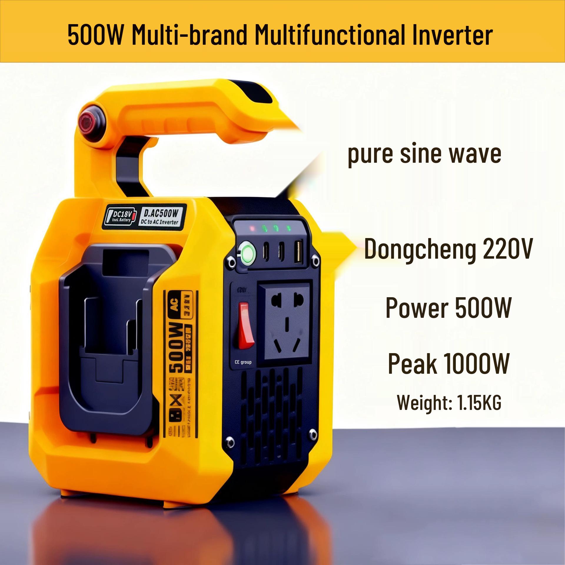 

Портативный инверторный адаптер Makita DeWalt разных брендов, 500 Вт, чистая синусоида, 18-21 В, 110/220 В