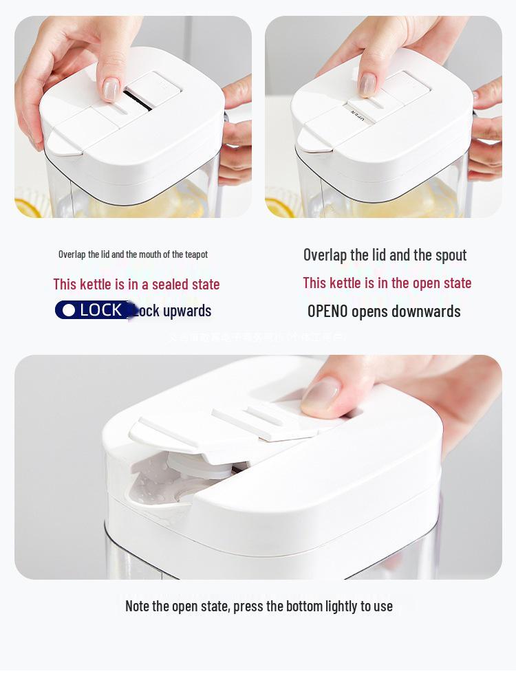 Large Capacity Flip-Top Plastic Water Jug for Refrigerator Door - Ideal for Juice, Tea, Cold Brew, and Ice-Drip.